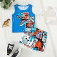 thumbnail image 2 of CAUYDY 6-24M Toddler Baby Boy Summer Clothes Pajamas Set Sleepwear for Baby Boys 2-Piece Casual Tank Top & Soft Elastic Shorts 3T 4T 5T Kids Loungewear (Sizes 18-24 Months,W6-Blue), 2 of 9
