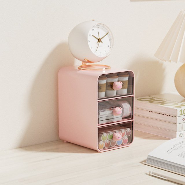 Caja de almacenamiento de escritorio, cesta transparente de acrílico para cosméticos, cajón para mascarillas de dormitorio, caja organizadora, estante de almacenamiento para bocadillos y artículos