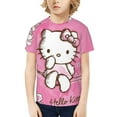 thumbnail image 7 of Hello Kitty T Shirts For Girls Boys, 3d Print Cartoon Graphics T Shirt, Youth Crewneck T-Shirt, Unisex Short Sleeve Top Tees Age 4-16 Years, 7 of 7