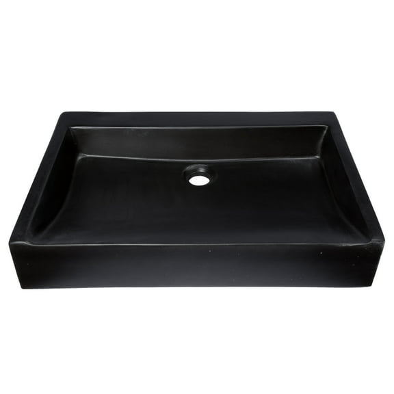 Rectangular Sloped Concrete Vessel Sink - Charcoal