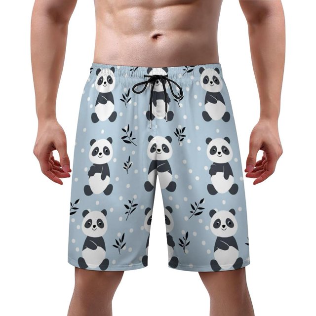NICKSUN Men's Swim Trunks, Cute Print Quick Dry Summer Board Beach Shorts with Mesh Lining and Pockets