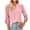 Pink, variant on IROINNID Polyester Long Sleeve T Shirt for Women Casual Solid Slot Neck Loose T-shirt Top,Hot Pink