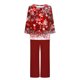 thumbnail image 3 of Puntoco Conjunto De Pijama De Manga Larga Con Cuello Redondo Y Pantalones Estampados De Moda Navideña Para Mujer Rojo Xl, 3 of 3