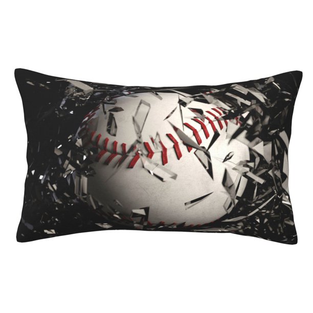 Fotbe Baseball Breaking Glass Funda de Almohada Decorativa Estilo Occidental, Lujo en Algodón, Fundas para Almohadas King, Cojín Estampado para Decoración del Hogar-20"x30"