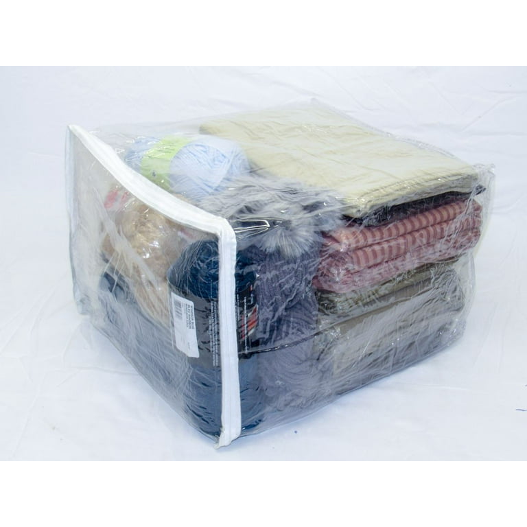 AK Plastics Clear Vinyl Zippered Storage Bags 15x18x4 inch, Set of 5, by AntiqueKitchen