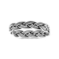 thumbnail image 3 of Intricate Weave Braided Knot Promise Oxidized Rope Band 925 Sterling Silver Size 7, 3 of 5