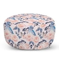 thumbnail image 1 of Vintage Pouf Cover with Zipper, Pastel Blooming Peony Flowers and a Blue Colored Little Bird Flying Butterflies, Soft Decorative Fabric Unstuffed Case, 30" W X 17.3" L, Multicolor, by Ambesonne, 1 of 5