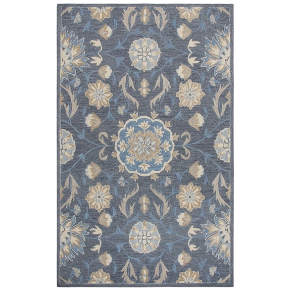 Alora Decor Cascade 9' x 12' Floral Dk Gray/Blue Gray/Tan/Coco/Gray Area Rug