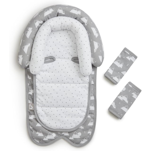 Brica Xtr - nda para cabeza y correa para asientos de coche de bebé con tecnología de iones pleados, montañas