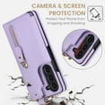 thumbnail image 3 of Dteck for Samsung Galaxy Z Fold 5 Case Wallet with Card Holder, PU Leather Zipper Pocket Card Slots Front Cover Flip Kickstand Shockproof Phone Case for Galaxy Z Fold5 5G,Purple, 3 of 8