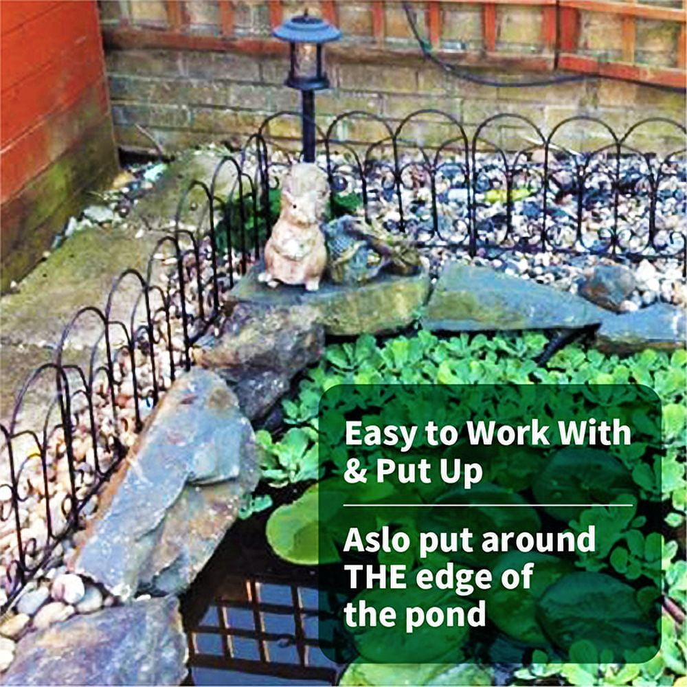 SCENDOR 5 Pack Garden Decorative Fences Panel 18"x16" for Flower Bed Edging Rustproof Dog Fencing for Yard 18 inch