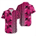 thumbnail image 2 of Camisa polinesia de verano para hombre, suelta, de manga corta, con estampado floral, de palmeras de coco, estilo hawaiano, popular, de colores brillantes, de secado rápido, 2 of 4