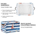 thumbnail image 2 of Yayeee 2 Pack Canvas Storage Basket with Handles for Shelves Fabric Bins Closet Organizer, Blue Sailboats, 2 of 8