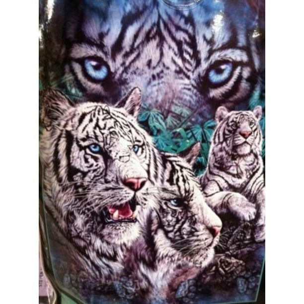 "12 White Tigers" Signature Queen Blanket by JP Imports