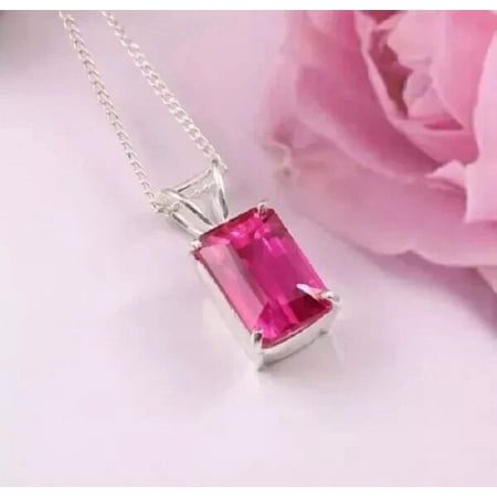 Ruby Gemstone Pendant | Genuine Red Ruby Necklace for Women | Sterling Silver July Birthstone Jewelry Gift gemstone Jewellery