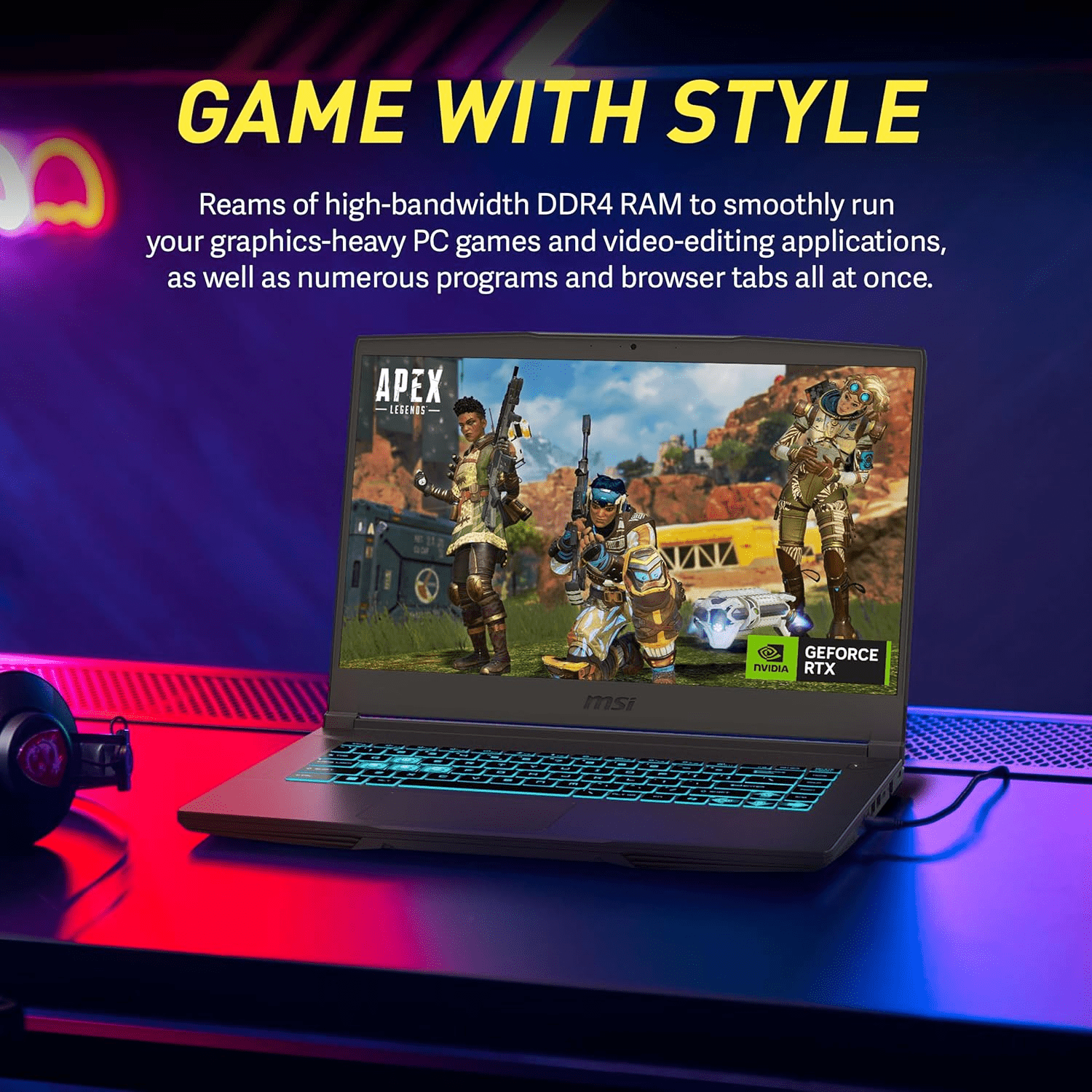 MSI Thin 15.6 inch 144Hz FHD Thin Bezel IPS Gaming Laptop, AMD