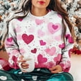 thumbnail image 4 of Holiday Sweatshirts for Women Loose Fitted Heart Long Sleeve Crew Neck Pullover Casual Love Valentine Teacher Tshirts Trendy Drop Shoulder Valentines Day Outfit, 4 of 7