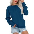 thumbnail image 1 of Womens Casual Crewneck Sweatshirt Long Sleeve Tops Cute Pullover Loose Fit, 1 of 5