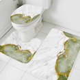 thumbnail image 3 of Green Gold Marble Bath Mat 3 Piece Bathroom Rug Set, Modern Abstract Marble Crack Texture Non Slip Bath Rug Contour Mat and Toilet Lid Cover, Absorbent Shower Mats Soft Bath Rugs and Mats Sets, 3 of 8