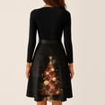 thumbnail image 5 of Ladies' Christmas Printed Casual And Fashionable V-Neck Long Sleeved Dress, Holiday Print, Retro Style, Party Wear, Casual Fashion, Everyday Dress,Gold,2XL, 5 of 7