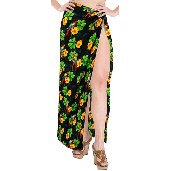 HAPPY BAY Women's Coverups Summer Wraps Bikinis Swim Cover up Swimwear Pareos Beach Cover-up Sarong Beachwear Pareo for Women One Size Black, Parrot