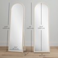 thumbnail image 3 of HOMCOM 64" x 21" Full Length Mirror, Arched Full Body Mirror, White, 3 of 10