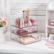 thumbnail image 4 of Organizador de maquillaje transparente de 3 niveles con cajón, almacenamiento de cosméticos para cambiador y cambiador de baño, soporte de belleza para lápiz labial cepillo para polvo, 4 of 7
