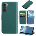 thumbnail image 1 of Allytech Phone Case for Samsung Galaxy S21 FE ,Lychee Texture Leather Magnetic Closure Flip Wallet Cover with ID Credit Card Slots Kickstand,Green, 1 of 10