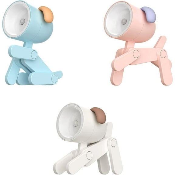 Cute Night Light for Kids, Mini Led Table Desk Lamp, Decorative Lamp Indoor Nightstand, Animal Pet Nightlights, Christmas Decorate Birthday Gifts for Children, Students (Dog 3 Colors-D)