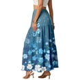 thumbnail image 4 of LWavelet Women's Daisy Floral Print Tiered Maxi Skirt, Elastic Waist with Pockets, Cute Spring & Mother's Day Long Skirt Blue S, 4 of 6