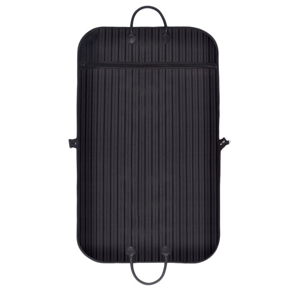 HERFIER Oxford Cloth Suit Dust Cover Striped Suit Coat Bag Clothing Storage Bag Breathable Garment Suit Cover Clothes Dress Carrier Bag with Zipper and Handle (Black)