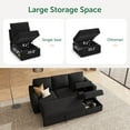 thumbnail image 6 of HONBAY 79" Reversible 3 Seat Compact L Shaped Sectional Sleeper Sofa with Pull Out Bed and Storage, Velvet Black, 6 of 9