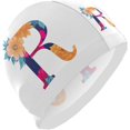 thumbnail image 1 of FYBTO Swimming Cap Retro Flower Alphabet R Tropical Unisex Adult FYBTO Polyester, 1 of 4