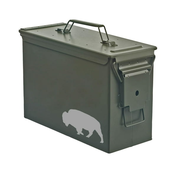Steel Ammo Can Storage Box Ammunition Case Buffalo (30cal, Green)