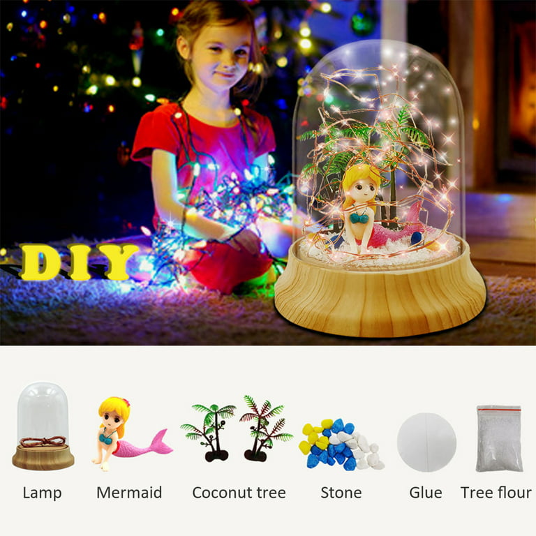 Mermaid Light Up Terrarium Kit for Kids I DIY Mermaid Toys Craft