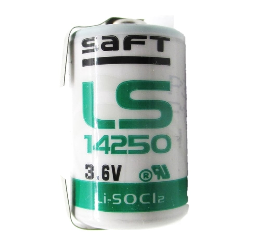 Saft 1/2 AA 3.6 V Lithium Battery with Tabs LS14250 Non Rechargeable Pack Of 10 with Loopacell Cloth