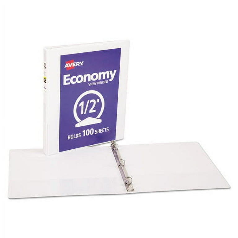 Economy View Binder with Round Rings , 3 Rings, 0.5