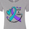thumbnail image 4 of Inktastic Love and Care Suicide Prevention Awareness Ribbon and Hearts Women's T-Shirt, 4 of 5