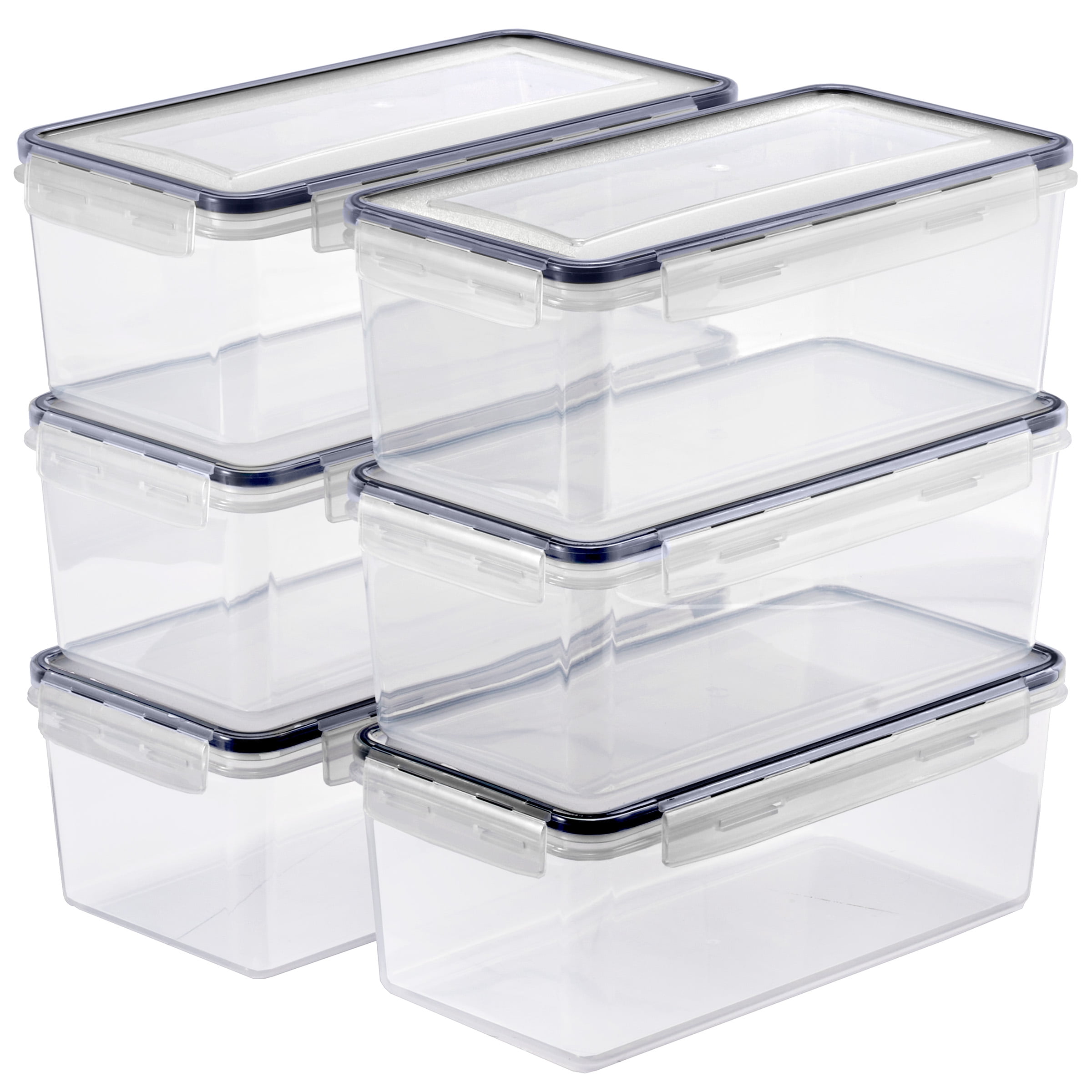 Sorbus 6 Pack (108oz/13.5cups) Airtight Food Storage Containers - Four-Way Snap Lids Keeps Food Fresh - Store Cereal, Pasta, Flour and more