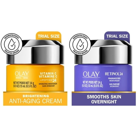 Olay Facial Moisturizer Skin Care Bundle Mini Day and Night Moisturizer Set