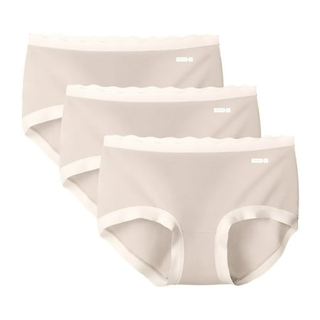 Akafmk Plus Size Underwear for Women Low Waisted Cotton Briefs Traceless Comfortable Breathable Underwear Panties  Sizes M-2XL