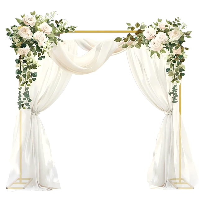 Soporte para bodas DDMY con forma de arco de globo metálico dorado, 2,5 x 2,5 m