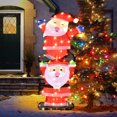 thumbnail image 4 of Costway Christmas Outdoor LED Double Santa Yard Sign W/ String Lights & 4 Stakes, 4 of 10