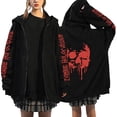 thumbnail image 1 of WZXFASHION Womens Long Sleeve Hoodie Top Gothic Zip Sweatshirt With Pockets Spring Savings Clearance designer pullover sweater, 1 of 5