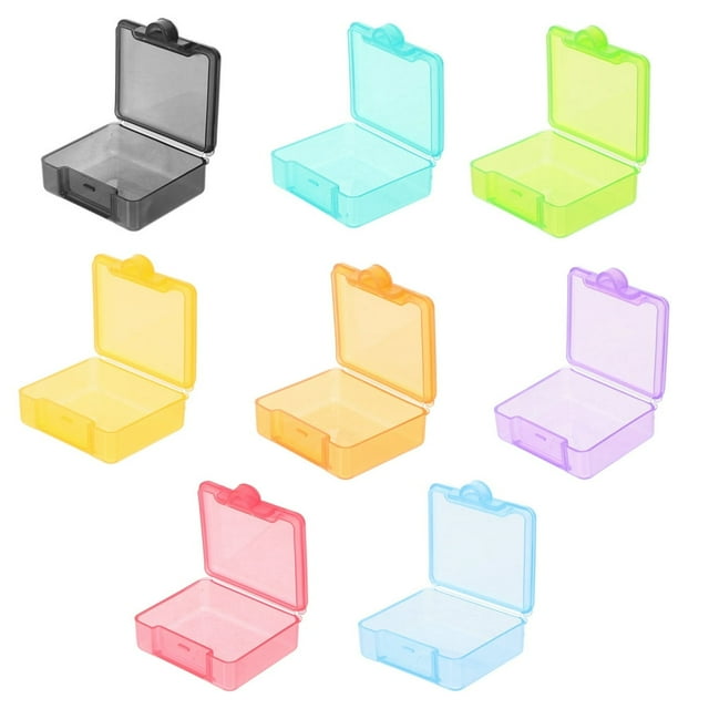 HLONK 8pcs Small Pill Box Set Portable Pill Holder With Clear Lid Weekly Medicine Container Single Tablet Box For Travel Daily Medication Plastic