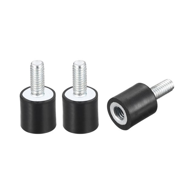 Unique Bargains Rubber Mount 3 Pack M4 Male/Female Vibration Isolator Shock Absorber D10mmxH10mm