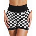 thumbnail image 2 of YONGXIABF Women's High Waisted Chessboard Print Seamless Yoga Shorts, Shaping Workout Shorts for Yoga Fitness Skateboarding Cycling.black.L, 2 of 6