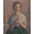 thumbnail image 2 of Christian Landenberger 20x24 Black Ornate Framed Double Matted Museum Art Print Titled: Girl Praying (1911), 2 of 5