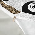 thumbnail image 4 of Meiyoeat Retro Lucky 8 Billiards Ball Pattern Duvet Cover Queen for Teens, Leopard Print Queen Bedding, Black White Brown,Grey Reversible,3-Piece,No Comforter, 4 of 6