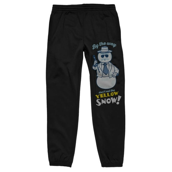 Don't Eat Yellow Snow Elf Movie Men's Black Joggers-Medium